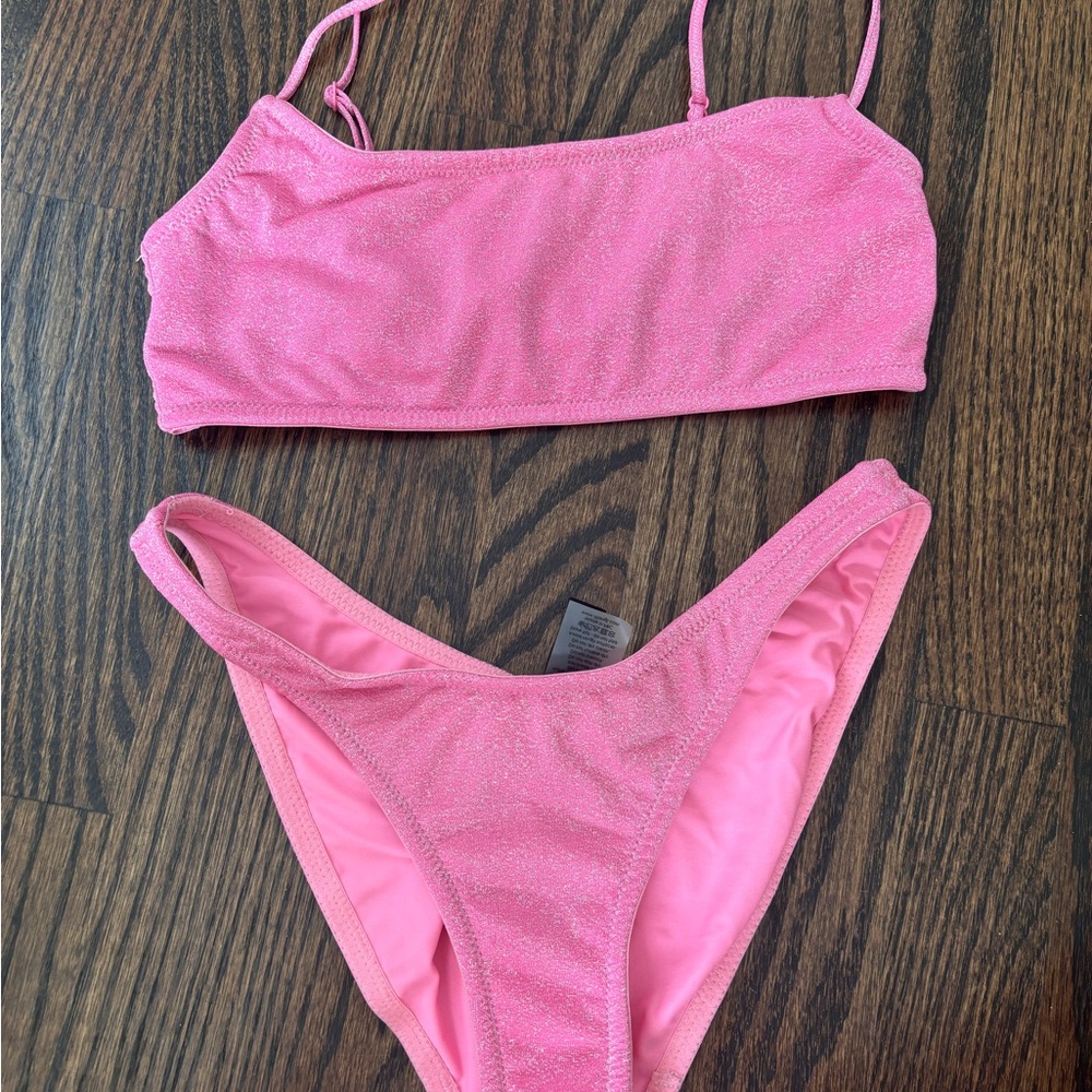 Pink glittery triangl bikini!